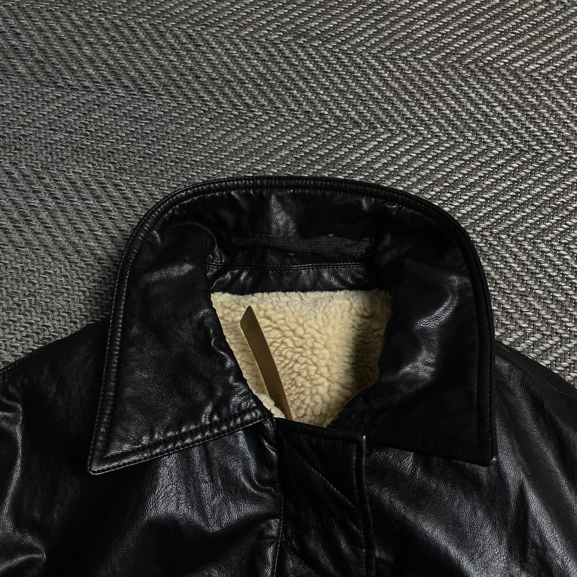 쥬시쥬디 우먼스 리버시블 가죽×플리스 크롭 쉐르파 레더자켓o 5087 상품이미지5