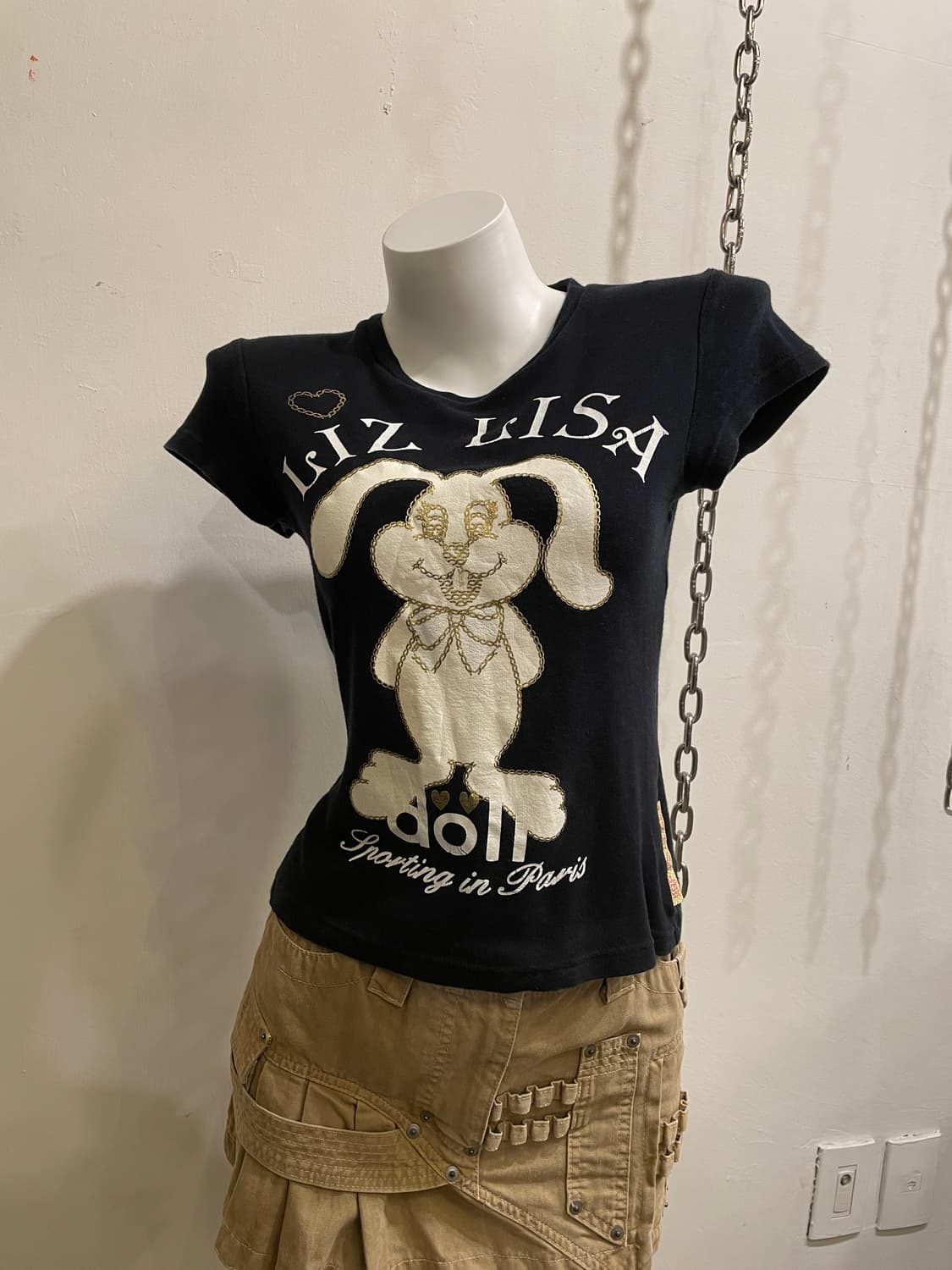 liz lisa doll 리즈리사돌 글리터 토끼 블랙 티셔츠 갸루 키치 상품이미지7