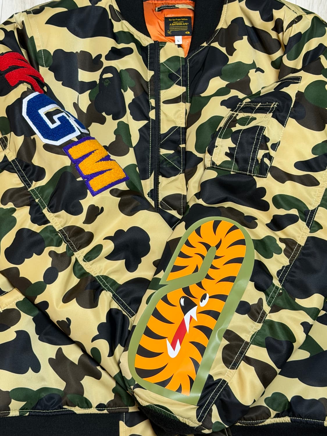 베이프 BAPE Tiger Camo 1st Camo MA-1 자켓 상품이미지1