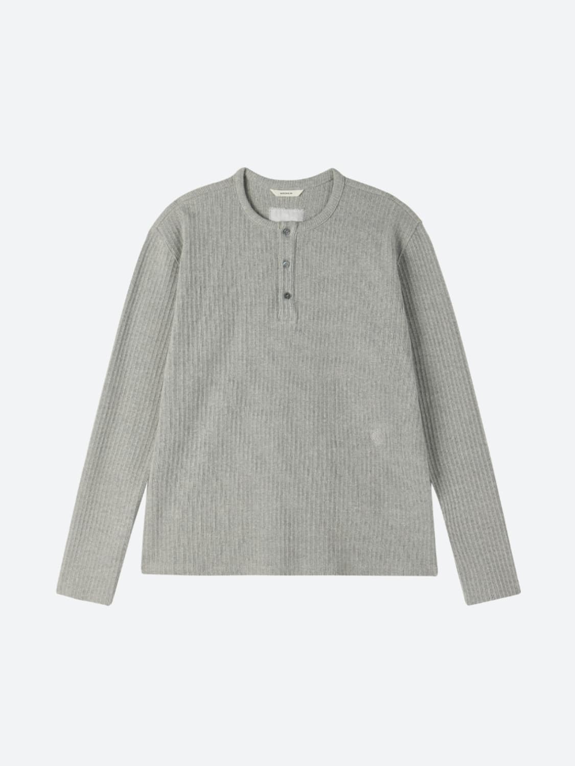 문선 유니섹스 헨리넥 리브드 티셔츠 상품이미지2