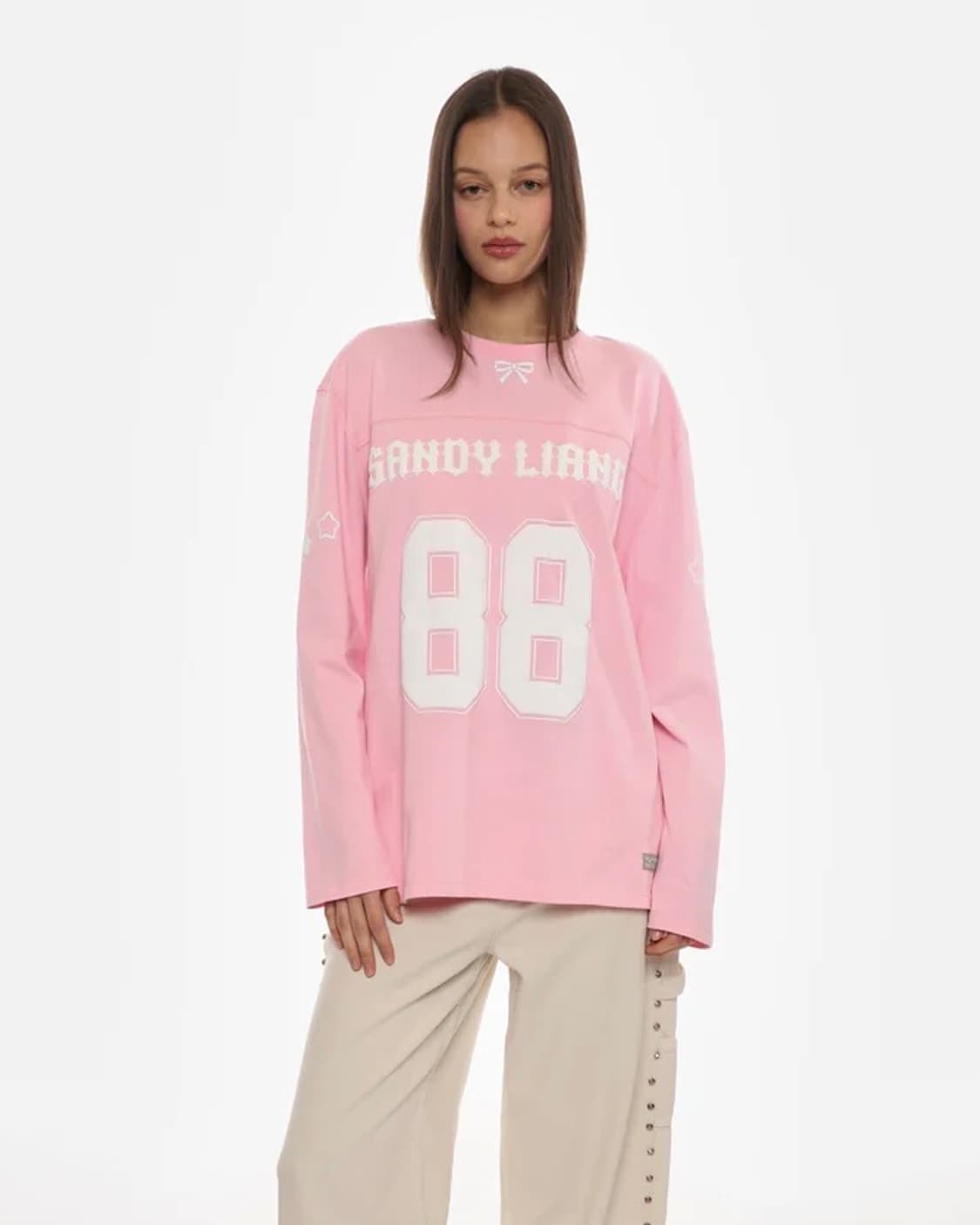 [XS,S,M]샌디리앙 26ss PRINCETON 티셔츠/핑크 상품이미지1