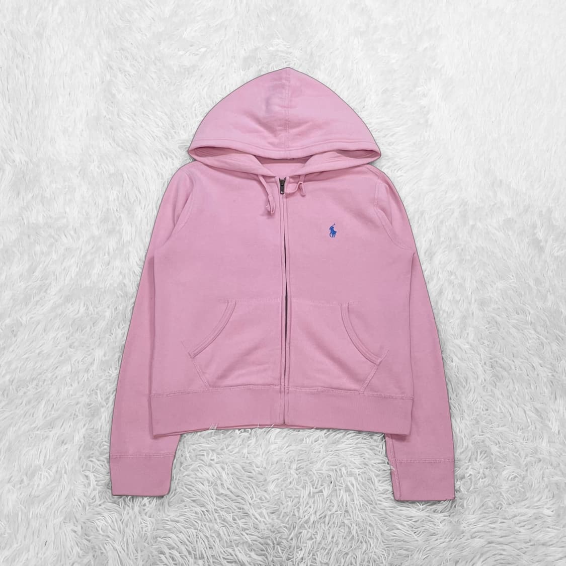 폴로 랄프로렌 포니 로고 후드집업 베이비핑크 상품이미지2