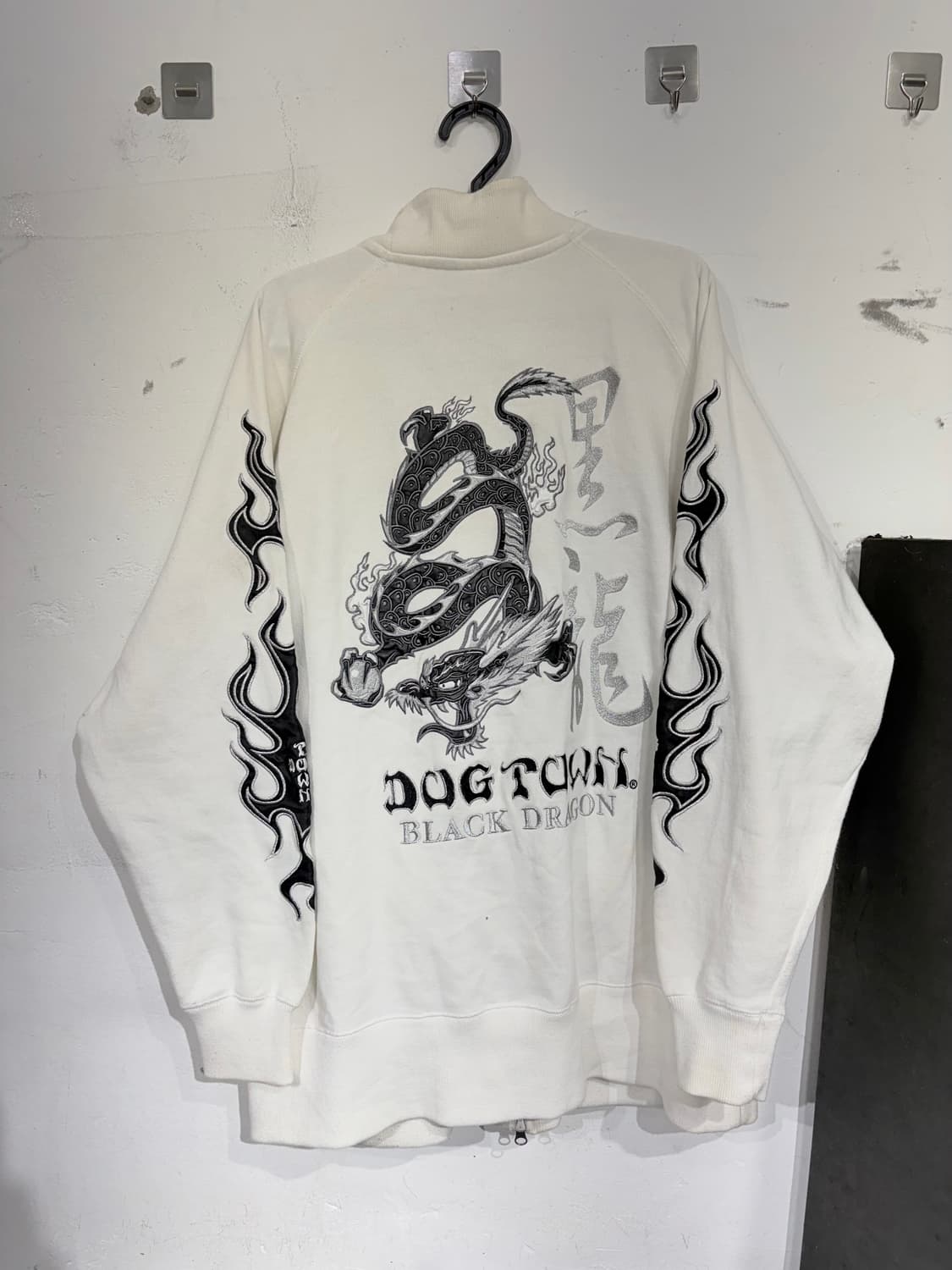 도그 타운 용 자수 대대장 오리엔탈 화이트 오버핏 집업 져지 XL 상품이미지9