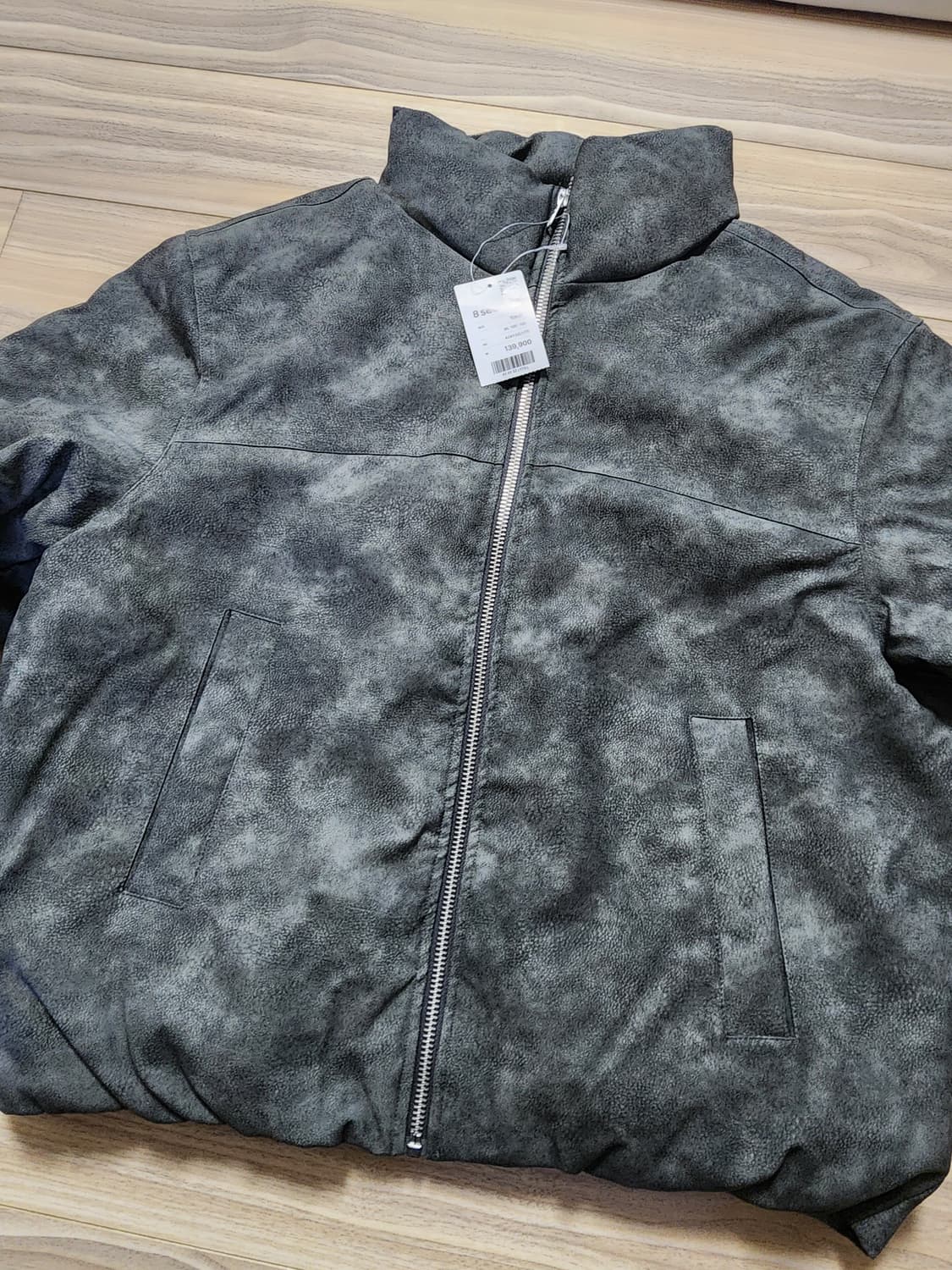 에잇세컨즈가죽패딩점퍼L그레이 상품이미지2