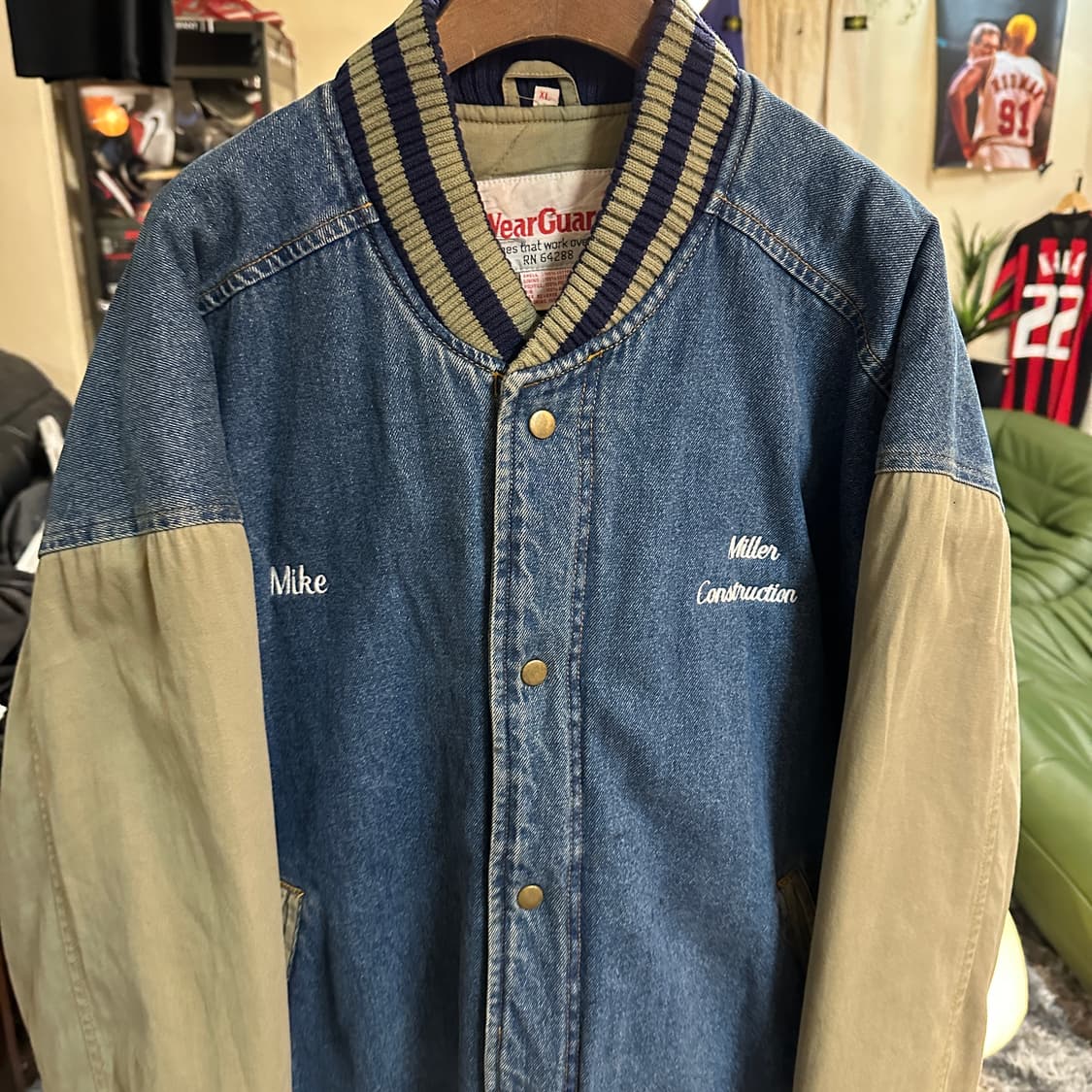 90s 웨어가드 데님 바시티 자켓 상품이미지2