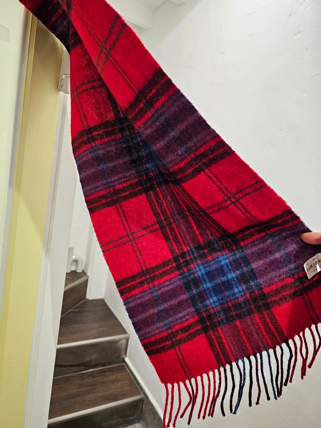 Blue Bleuet 레드 타탄체크 울 머플러 상품이미지4