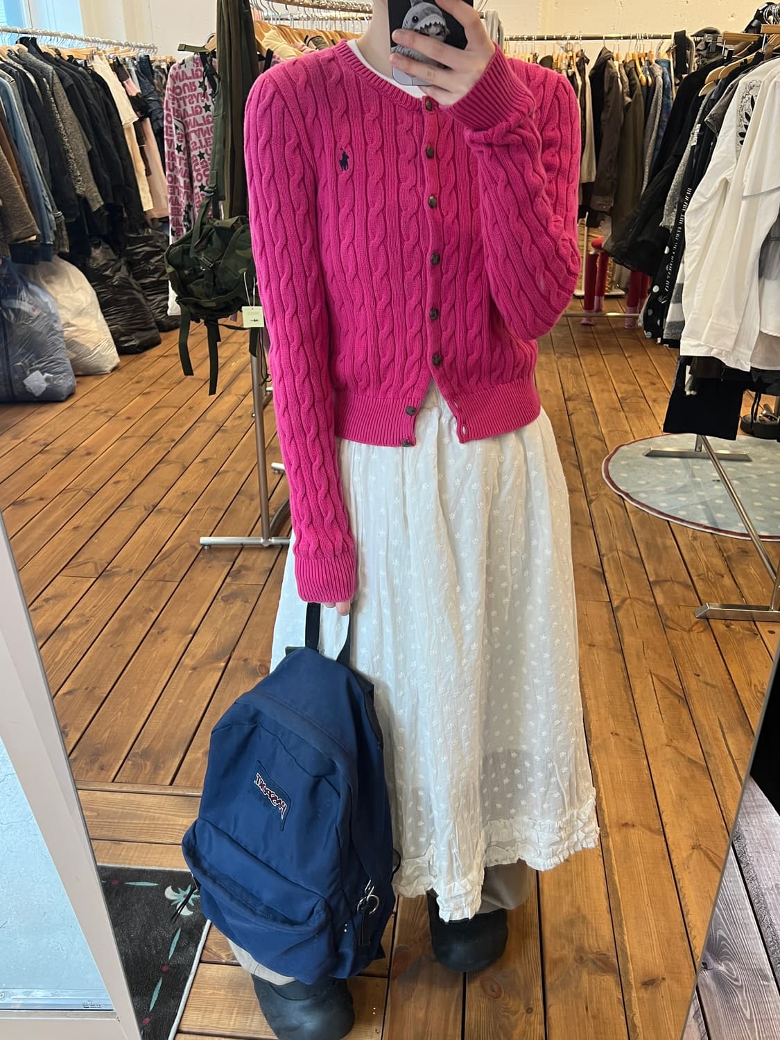 폴로 딥 핑크 니트 가디건 상품이미지6