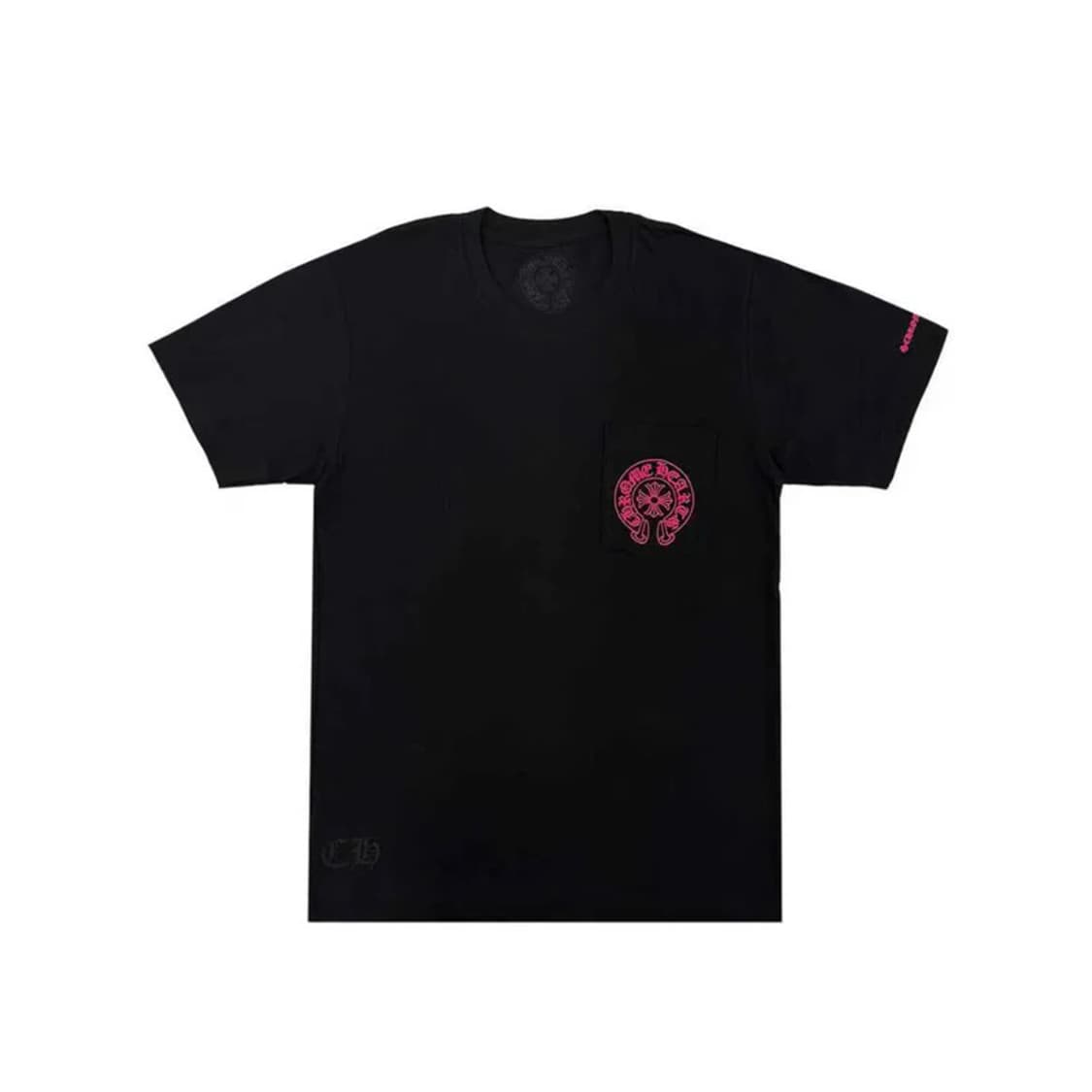 크롬하츠 홀스슈 로고 포켓 티셔츠 블랙 핑크 상품이미지2