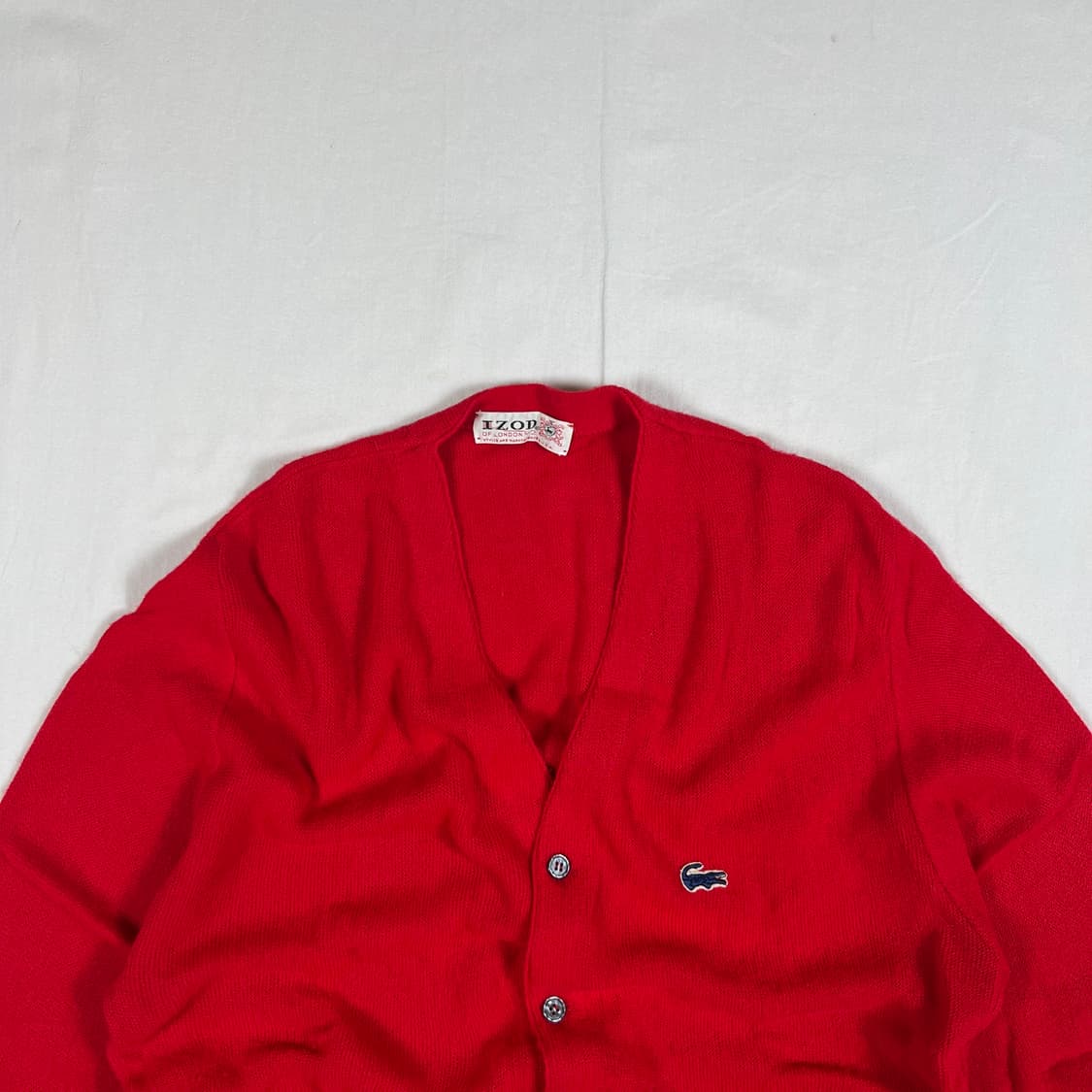 80‘s izod 라코스테 블루 로고 니트 가디건 상품이미지2