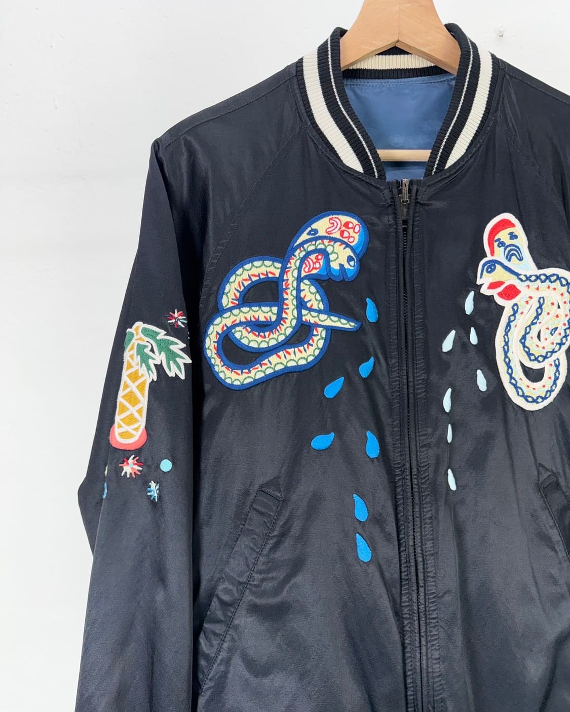 디젤 엠브로이드 스네이크 리버서블 봄버 자켓 상품이미지3