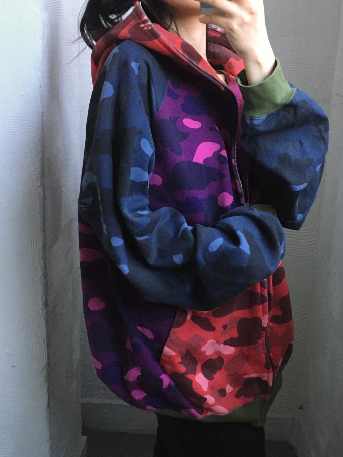 Bape 베이프 멀티컬러 크레이지 카모 풀집 후디 상품이미지2