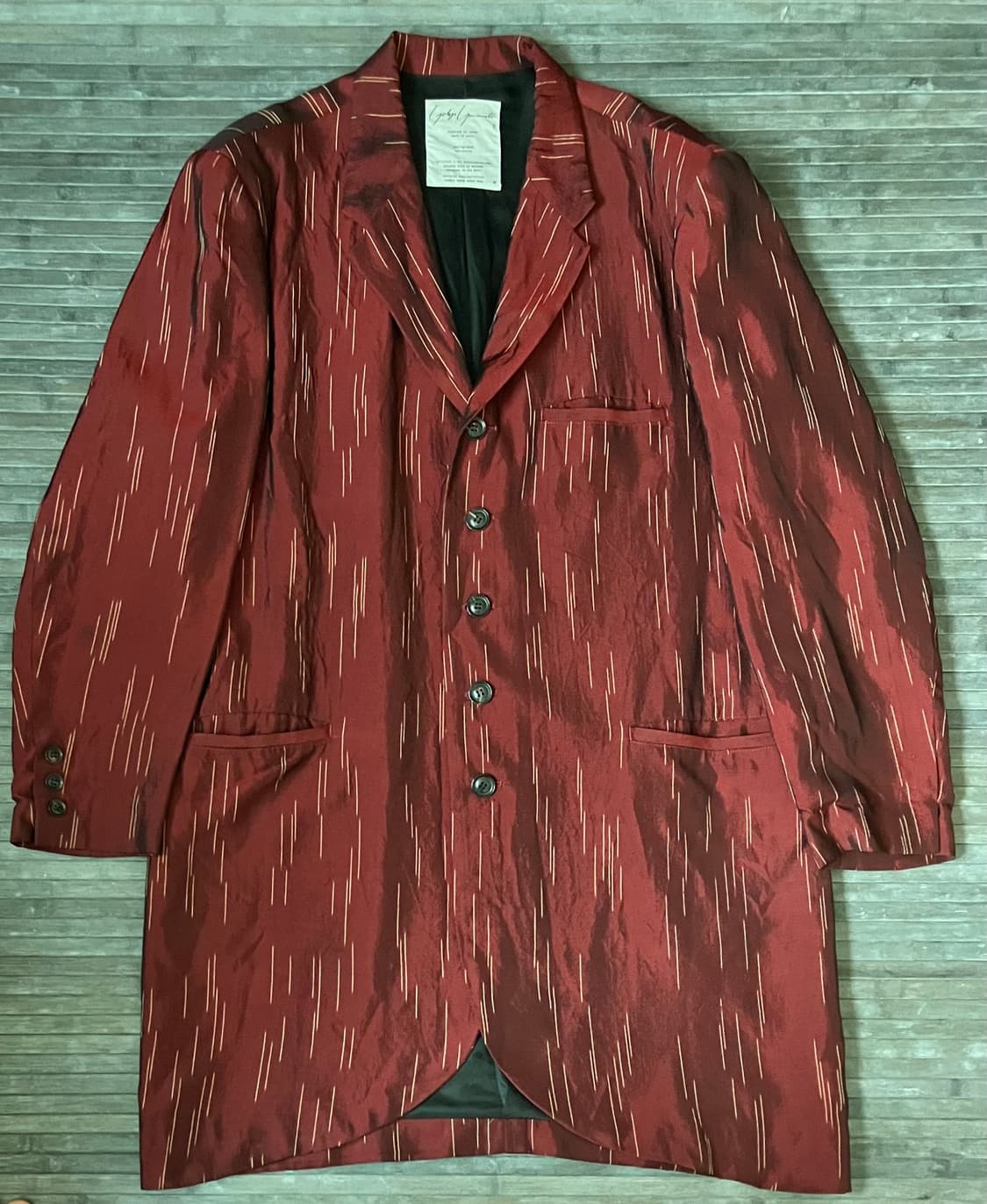Burgundy rayon raindrop coat 상품이미지1