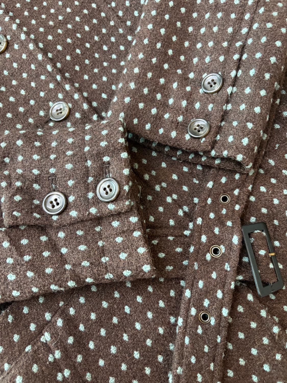 민트 도트 브라운 코트 상품이미지3