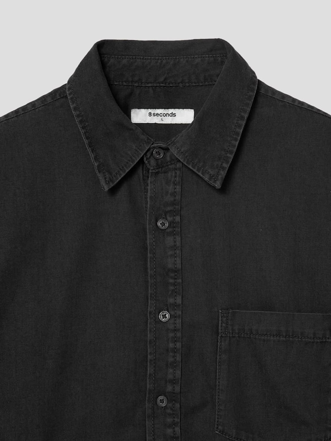 에잇세컨즈 워싱 데님 셔츠 블랙 상품이미지3