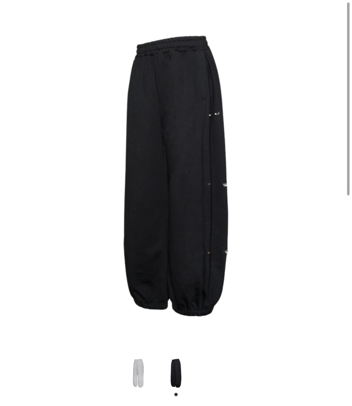 mjd 사이드 스냅 와이드 헤비스웨트 팬츠 블랙 L 상품이미지1
