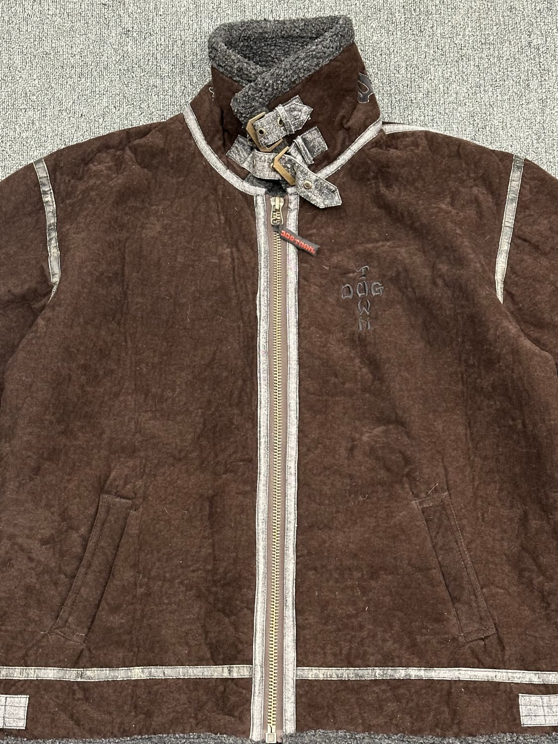 XL)도그타운 빈티지 스웨이드 브라운 무스탕 상품이미지8