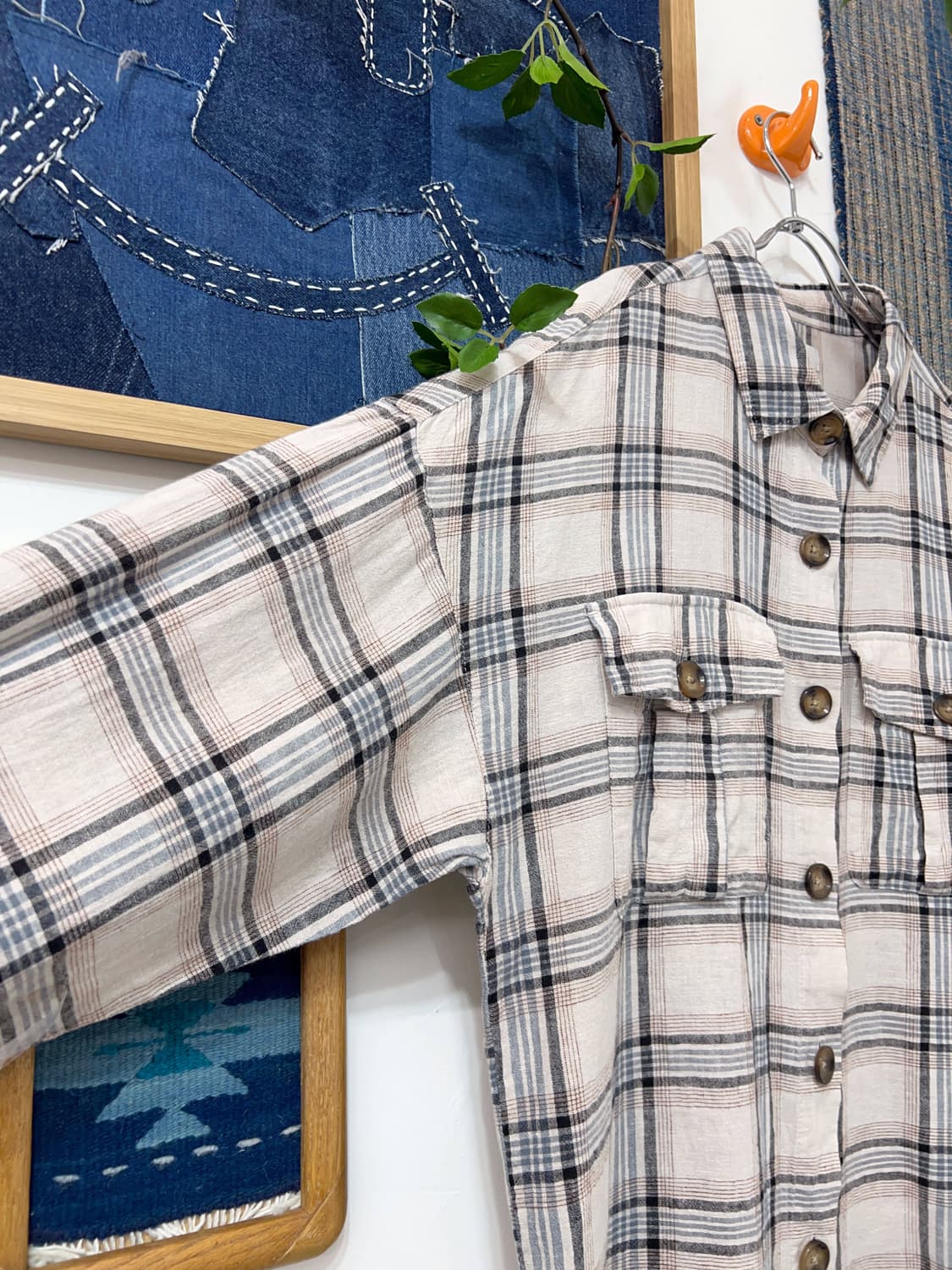 👧🏻WEGO     Oversized Checkered Shirt  상품이미지5