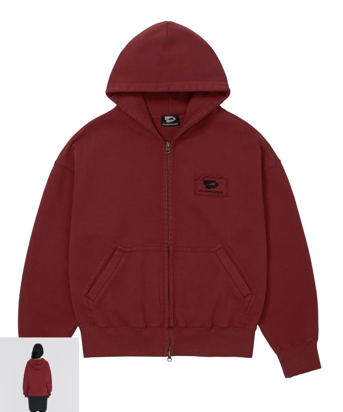 웰빙익스프레스 레드 후드집업 상품이미지2