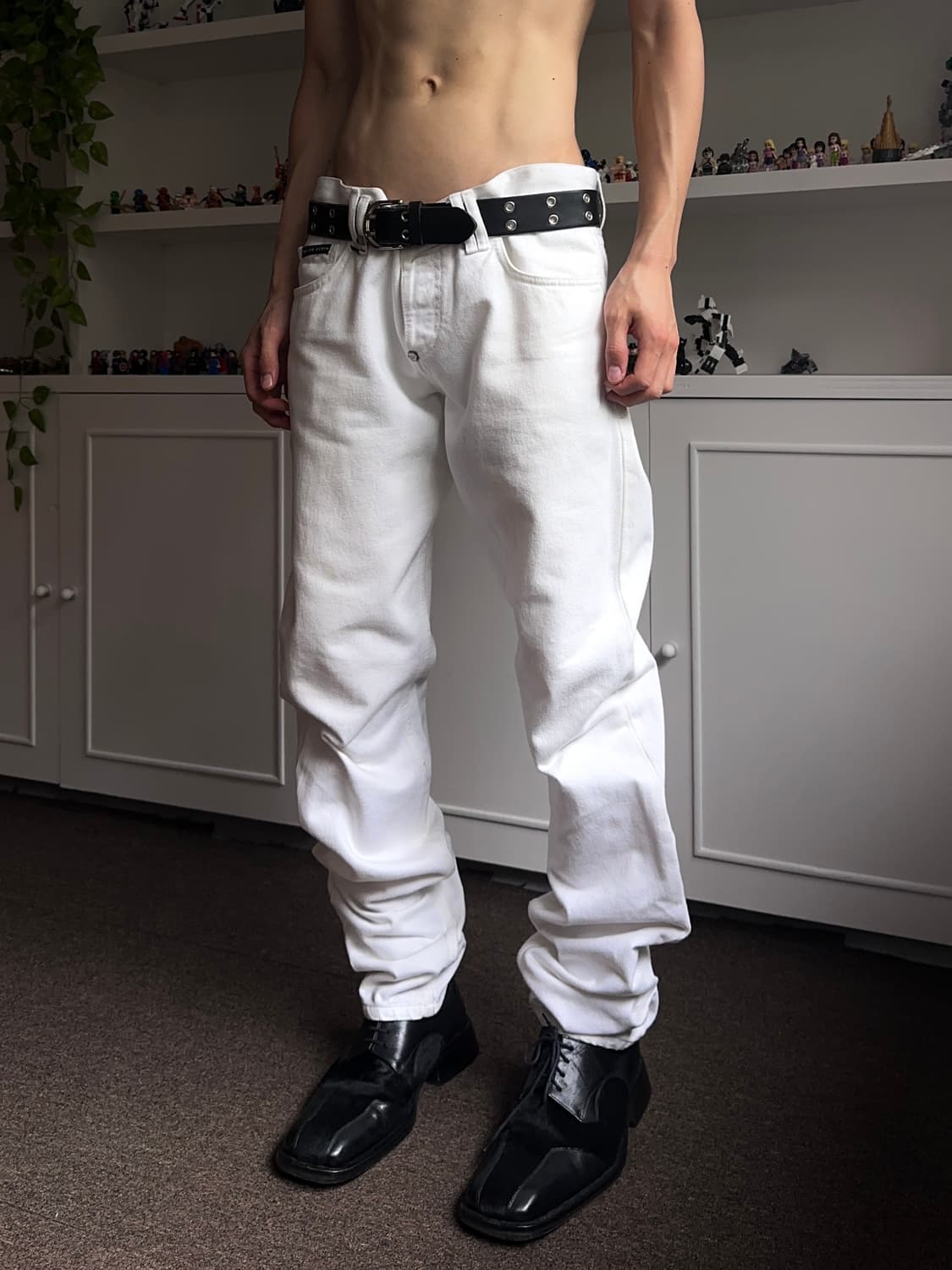 Philipp Plein 로고 패치 루즈 스트레이트 진 상품이미지4