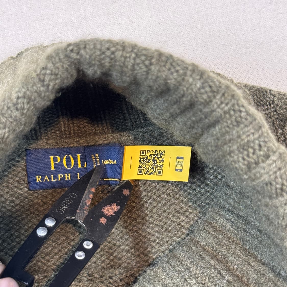 S) 폴로 랄프로렌 올리브 카키 터틀넥 니트 스웨터 울 캐시미어 상품이미지7