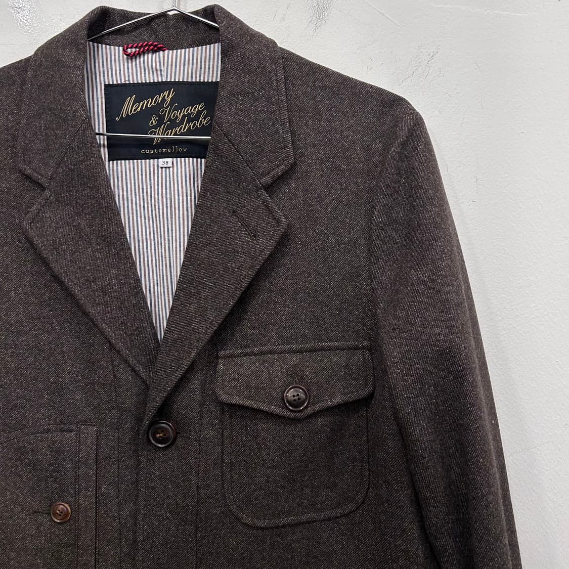 커스텀멜로우 울 헤링본 워크웨어 하프코트 상품이미지1