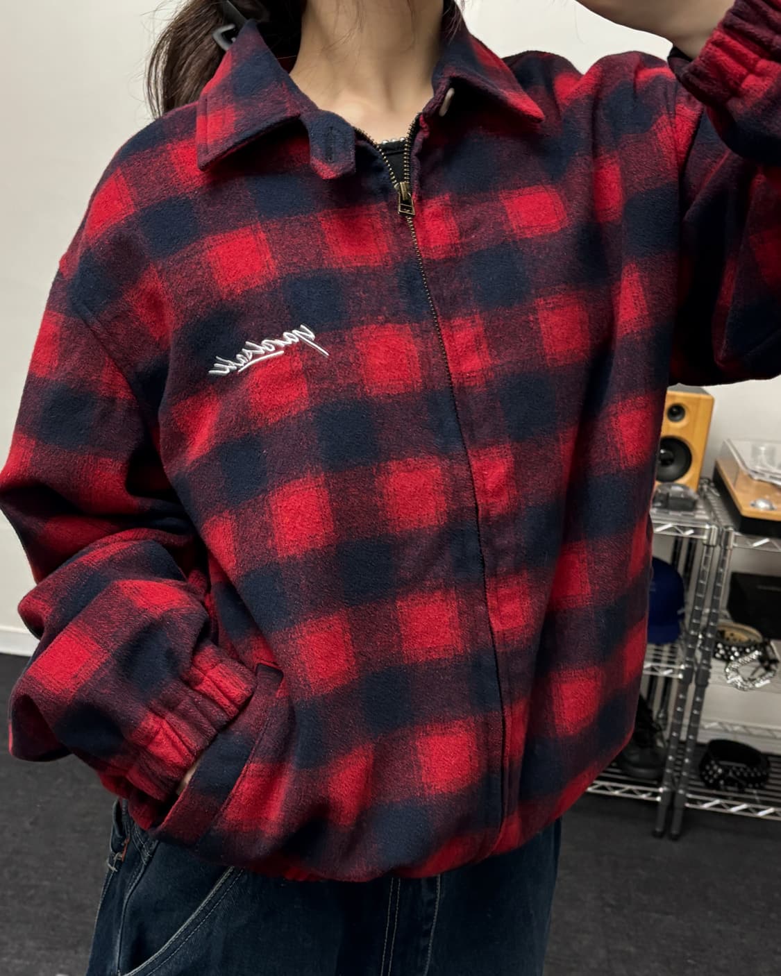빈티지 플란넬 울 체크 퀼팅 점퍼 상품이미지1