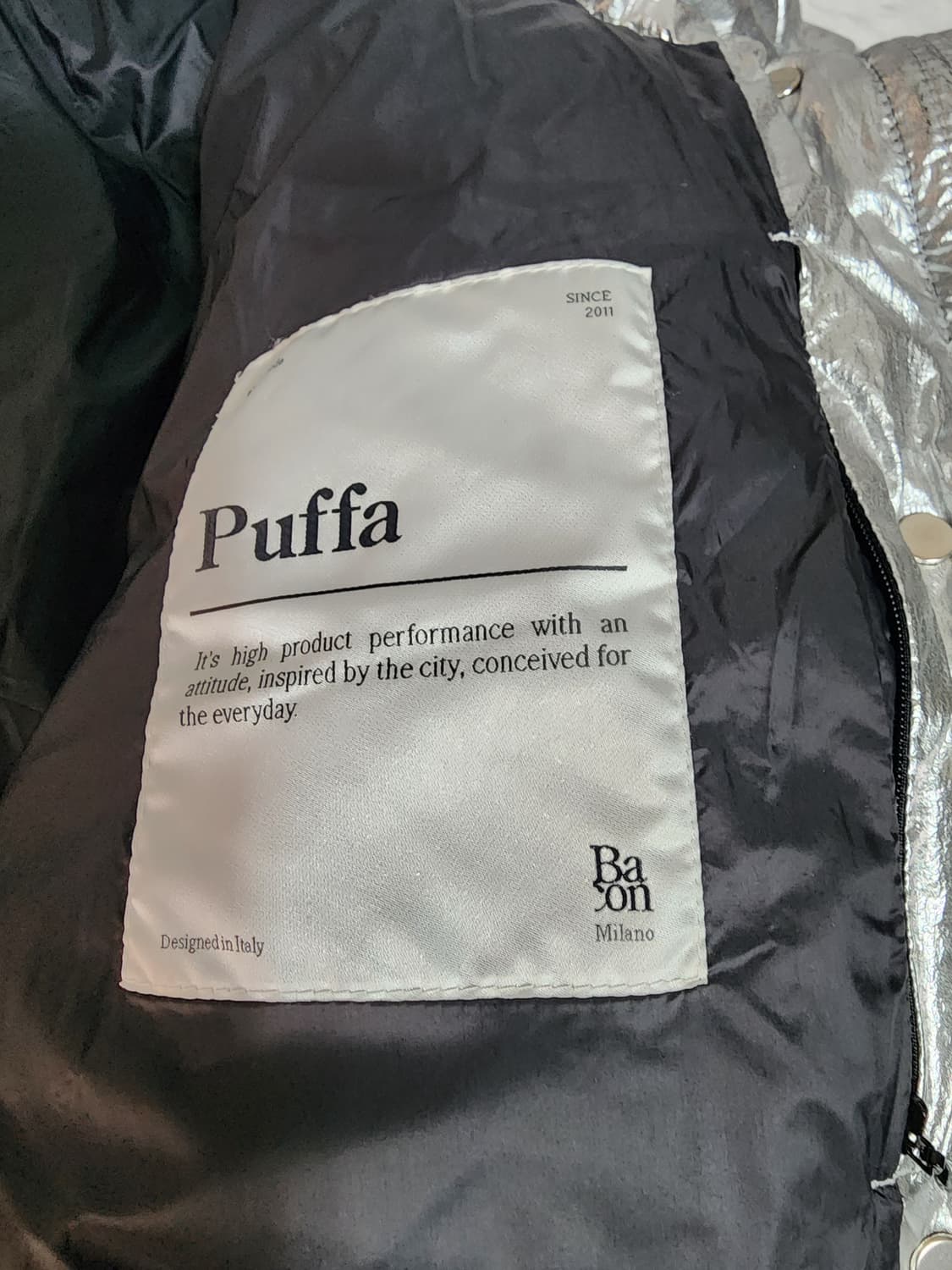 bacon 실버 크롭 패딩 점퍼 상품이미지5