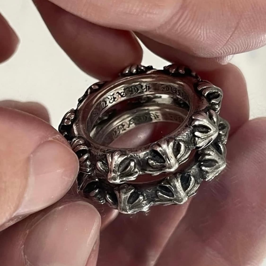 [US10] 크롬하츠 크로스 밴드 실버 링 상품이미지1