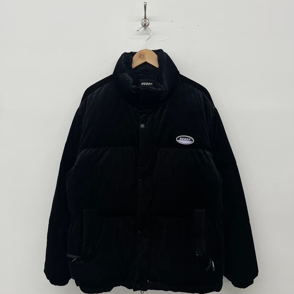 널디 코듀로이 다운 패딩 블랙 남L 상품이미지1