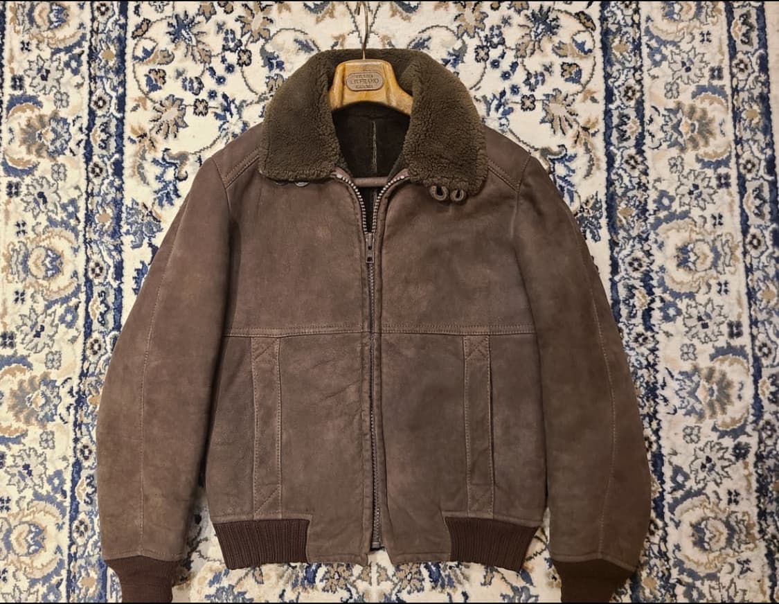 빈티지 브라운 시어링 무스탕 봄버 가죽 자켓 100사이즈 상품이미지2