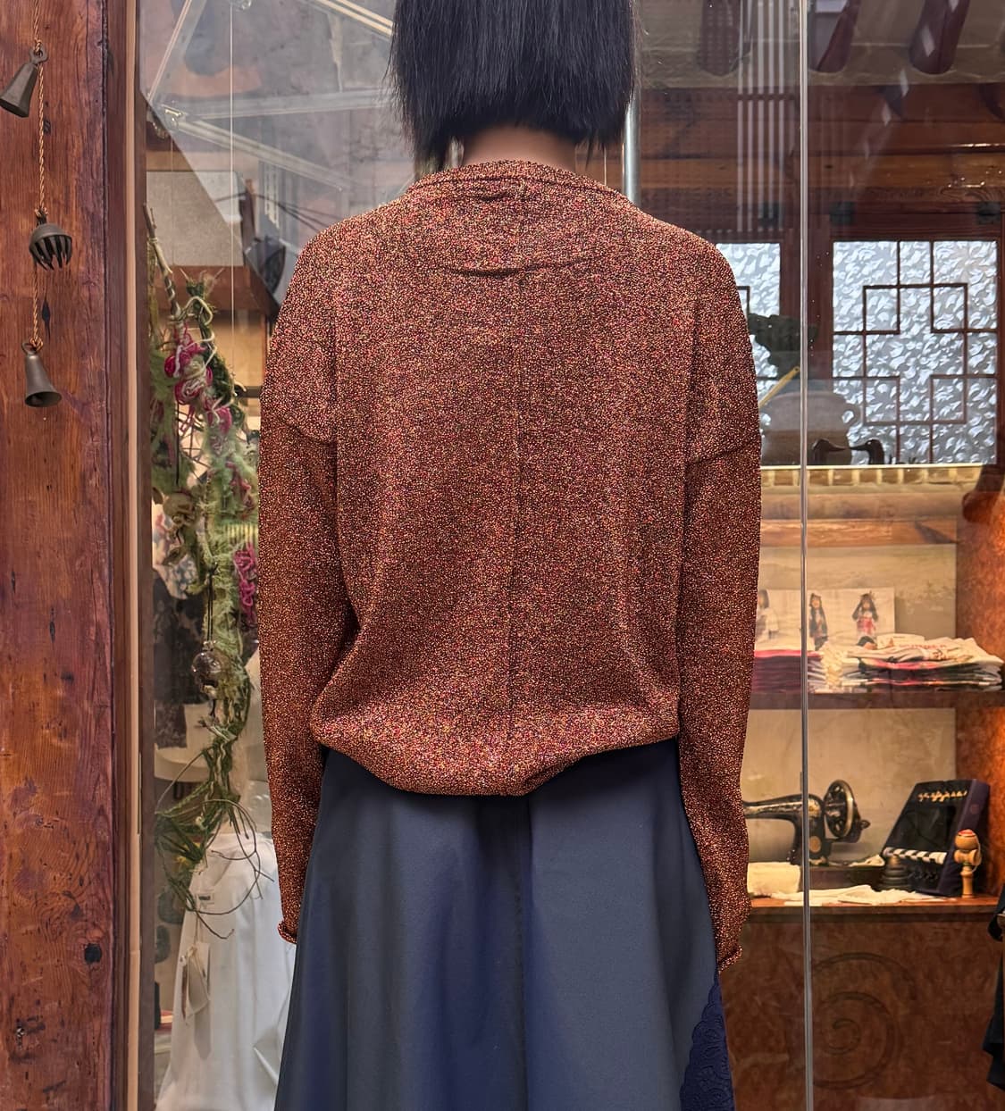 Semi-Couture metallic knit top 상품이미지5