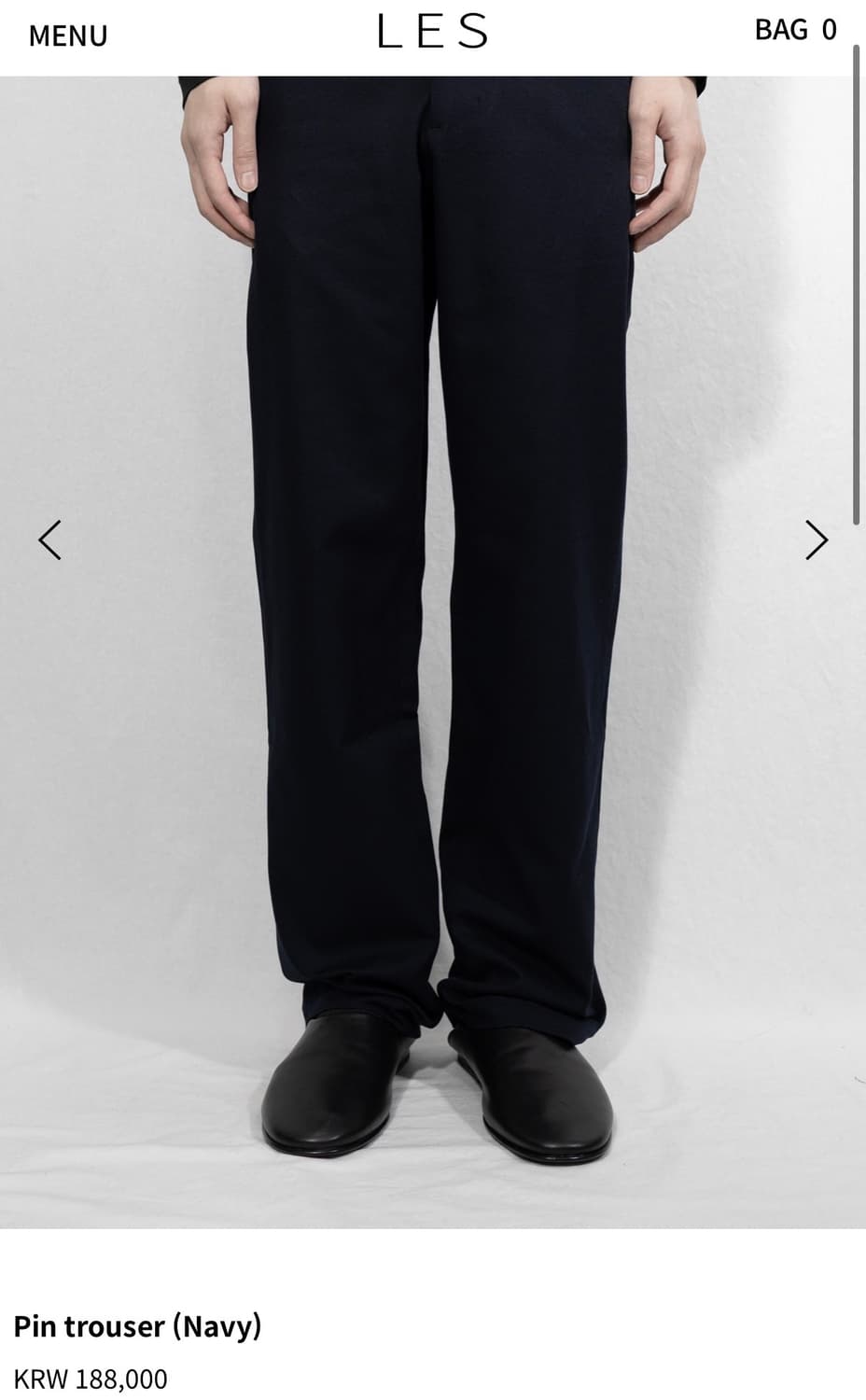 2) les 핀 트라우저 네이비 상품이미지1