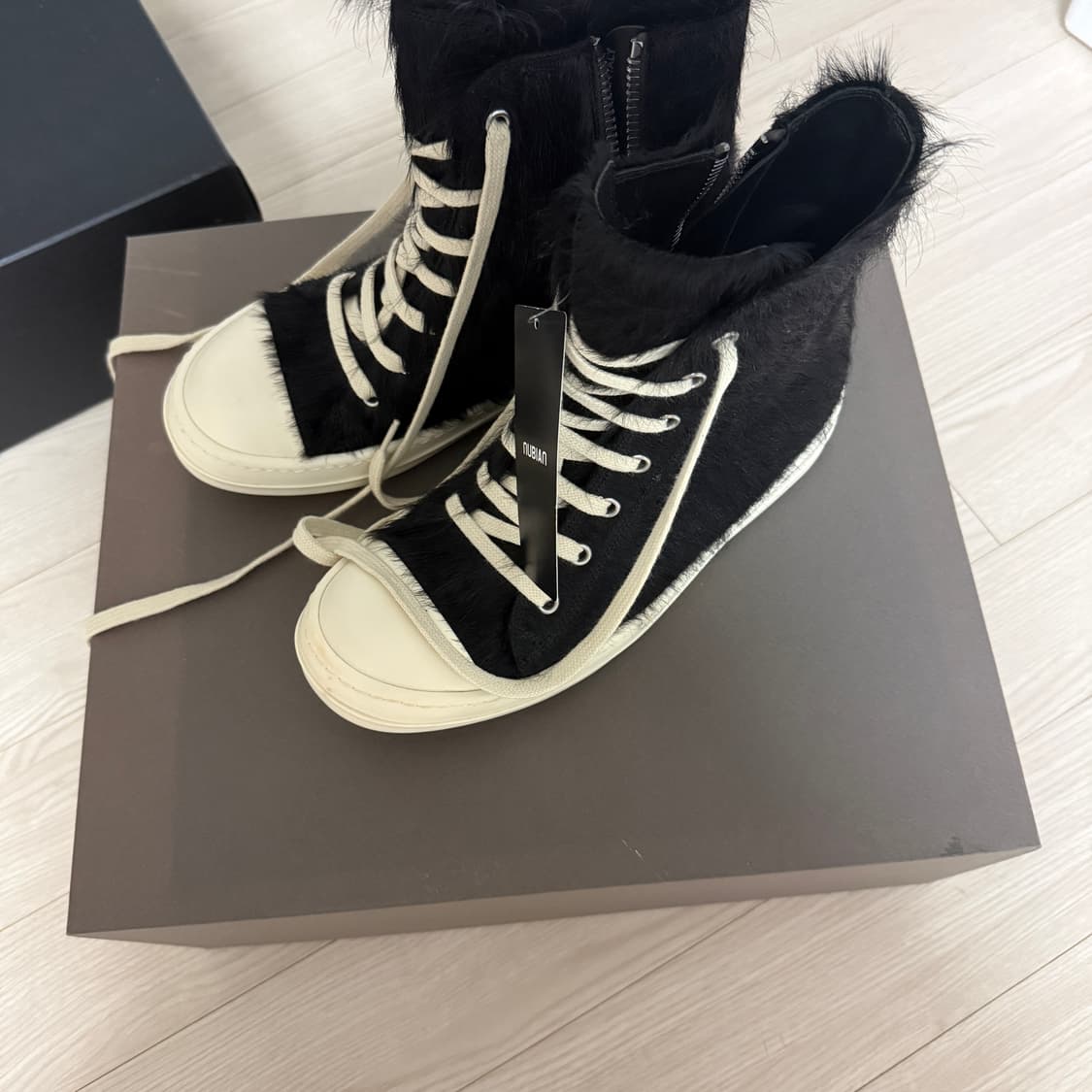 릭오웬스 헤어리 송치 라몬즈 하이 상품이미지2