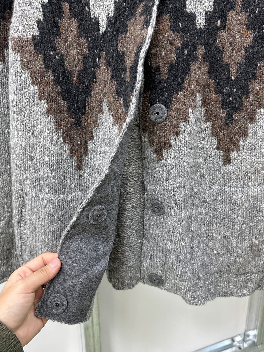 gray argyle knit cardigan 상품이미지3