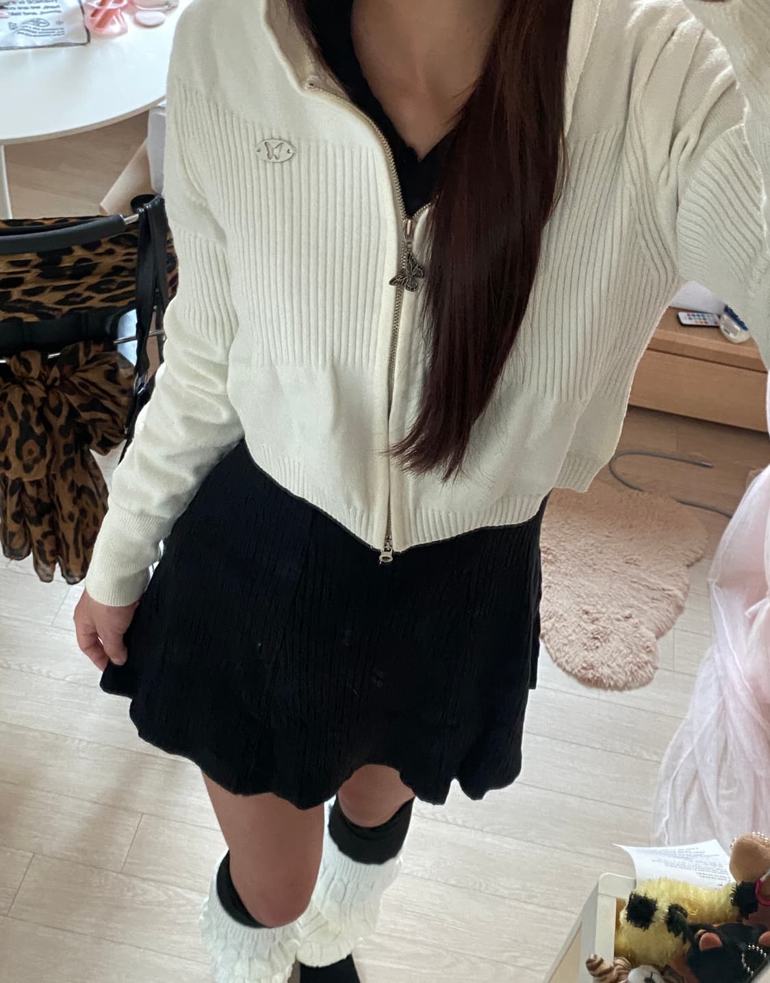 네스티팬시클럽 니트 후드집업 상품이미지2