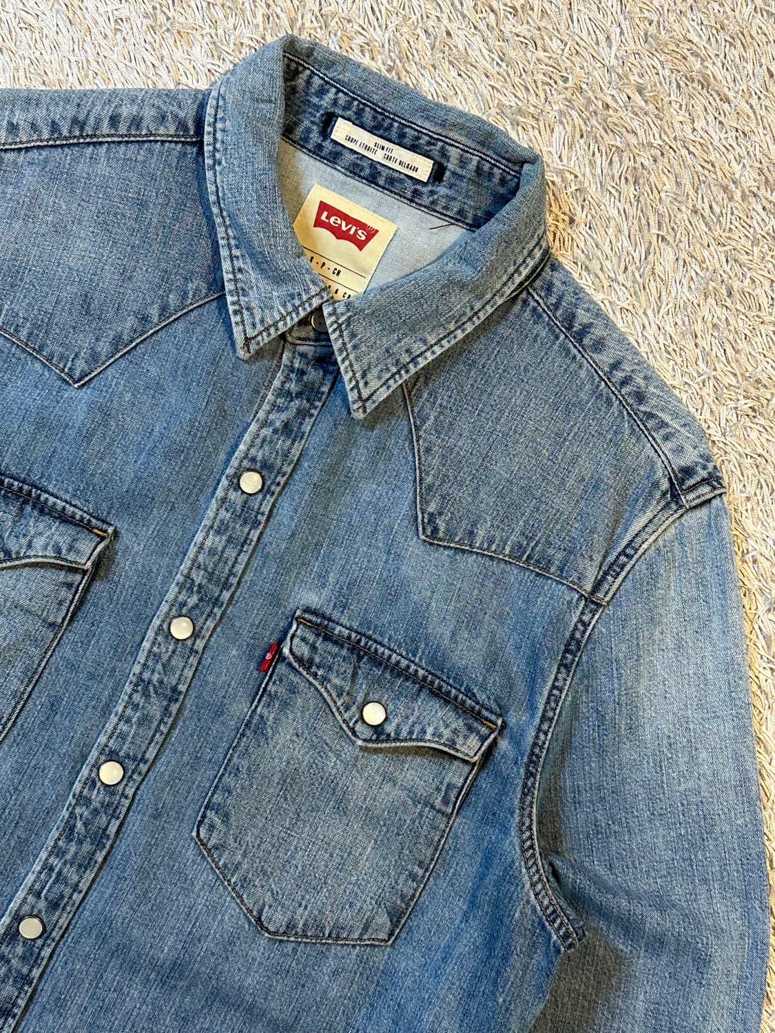 리바이스 LEVI'S 웨스턴 투포켓 데님 셔츠 연청 상품이미지2