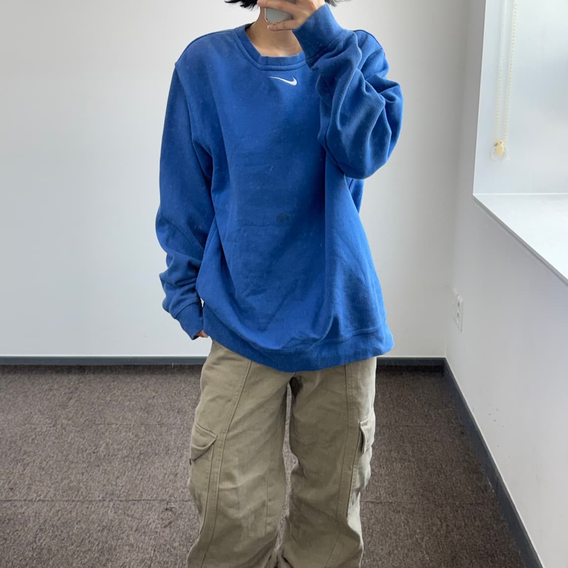 Nike 나이키 화이스 스우시 블루 맨투맨 상품이미지1