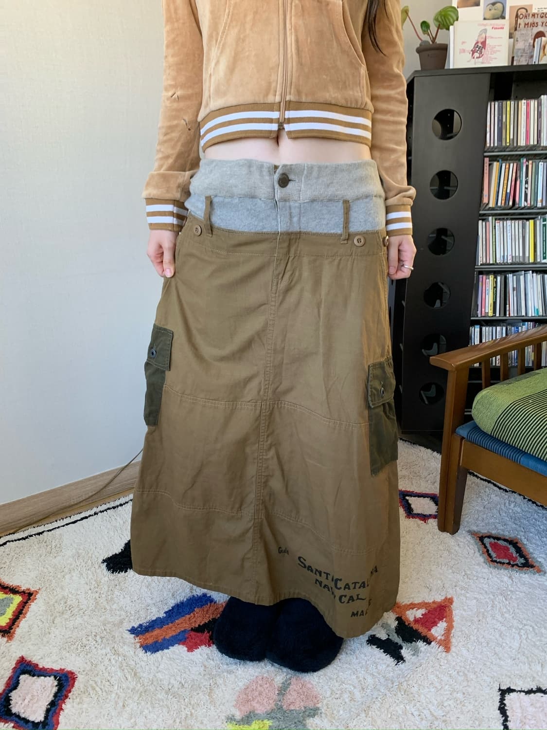 cotton work maxi skirt 상품이미지1