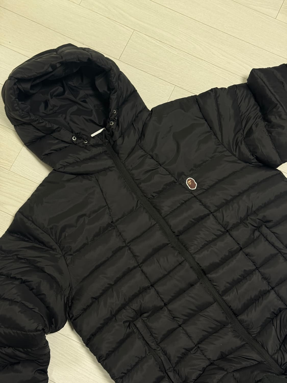 베이프 블랙 워머 후드 패딩 상품이미지1