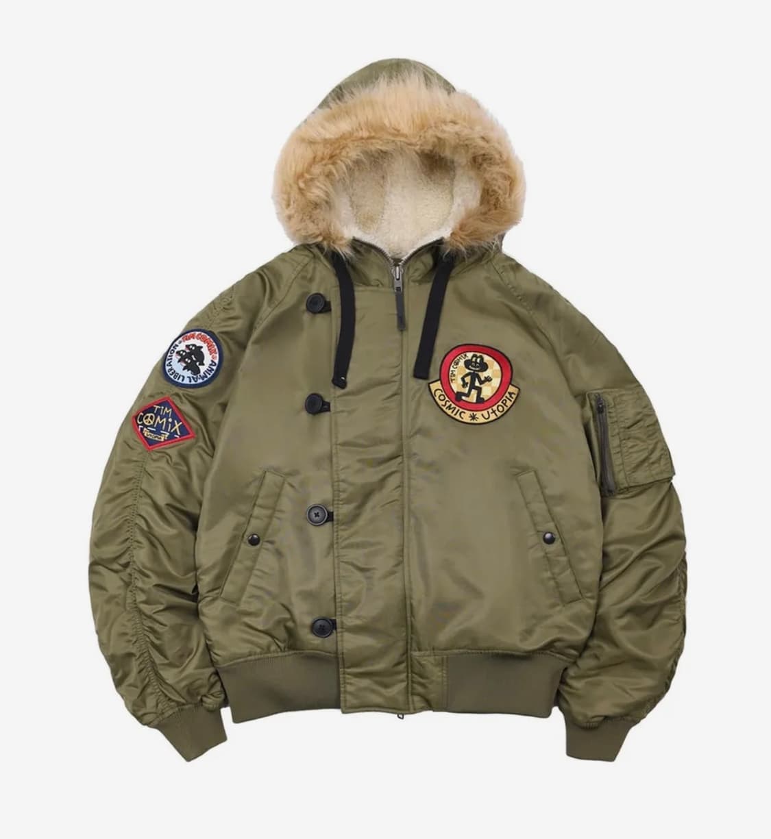 팀코믹스 패치드 MA-1 후디드 덱 점퍼 사이즈 S 상품이미지1