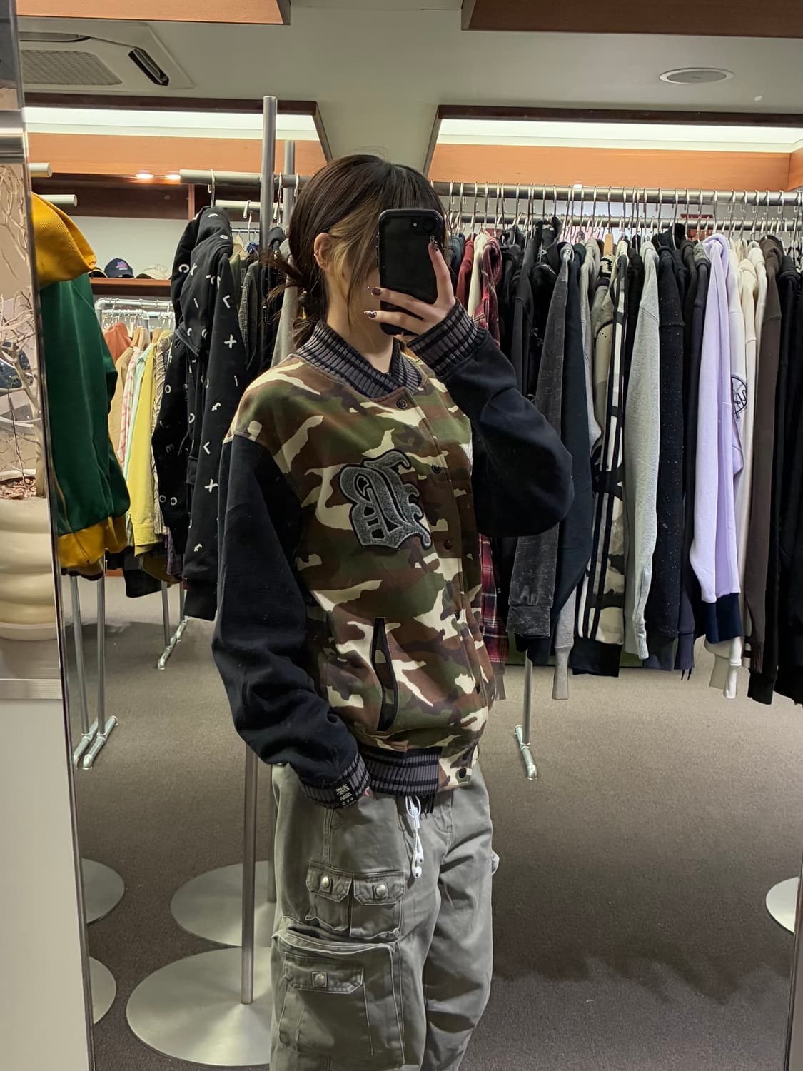 L)B-ONE-SOUL 빈티지 카호플라주 스타디움 자켓 상품이미지2