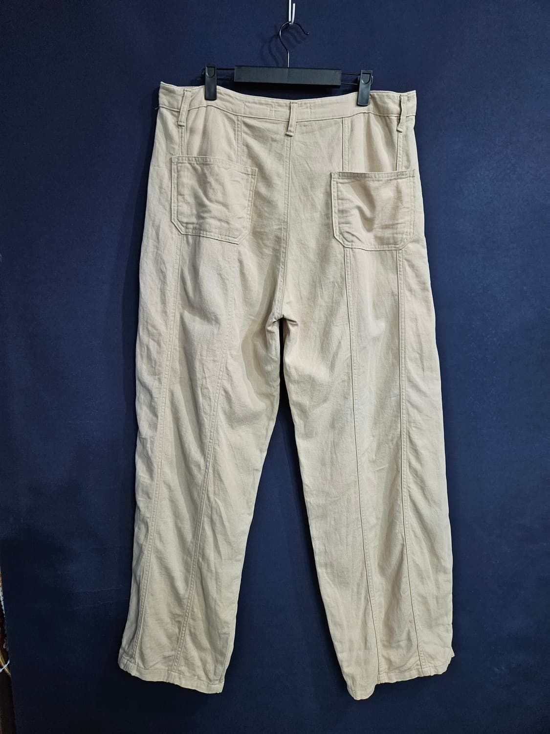 시도 베이지 남성 허리 36 린넨 와이드팬츠  상품이미지2