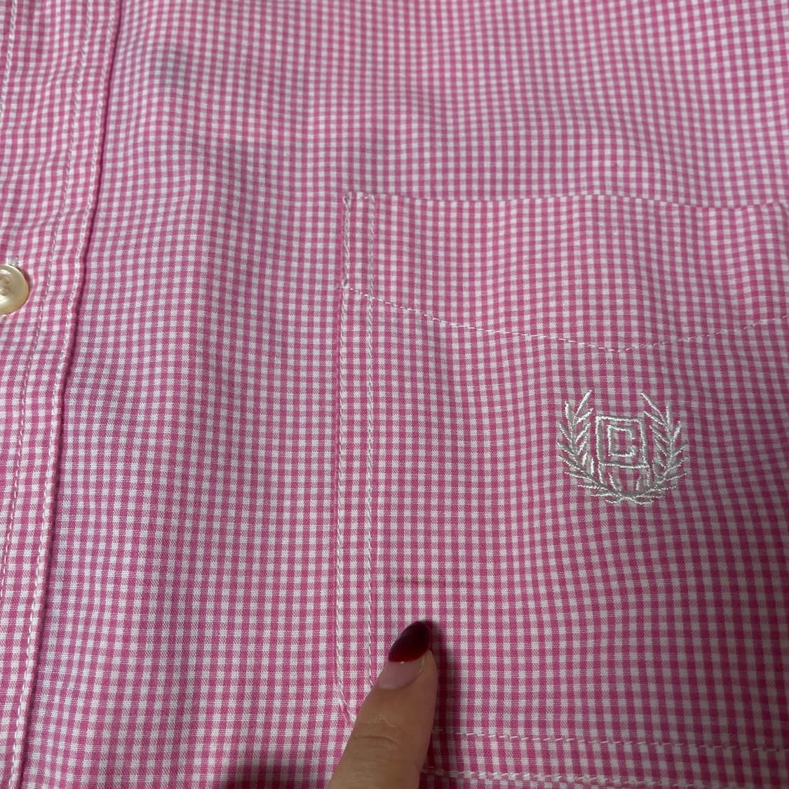 챕스 핑크 마이크로 체크 패턴 긴팔 셔츠 2XL 상품이미지5