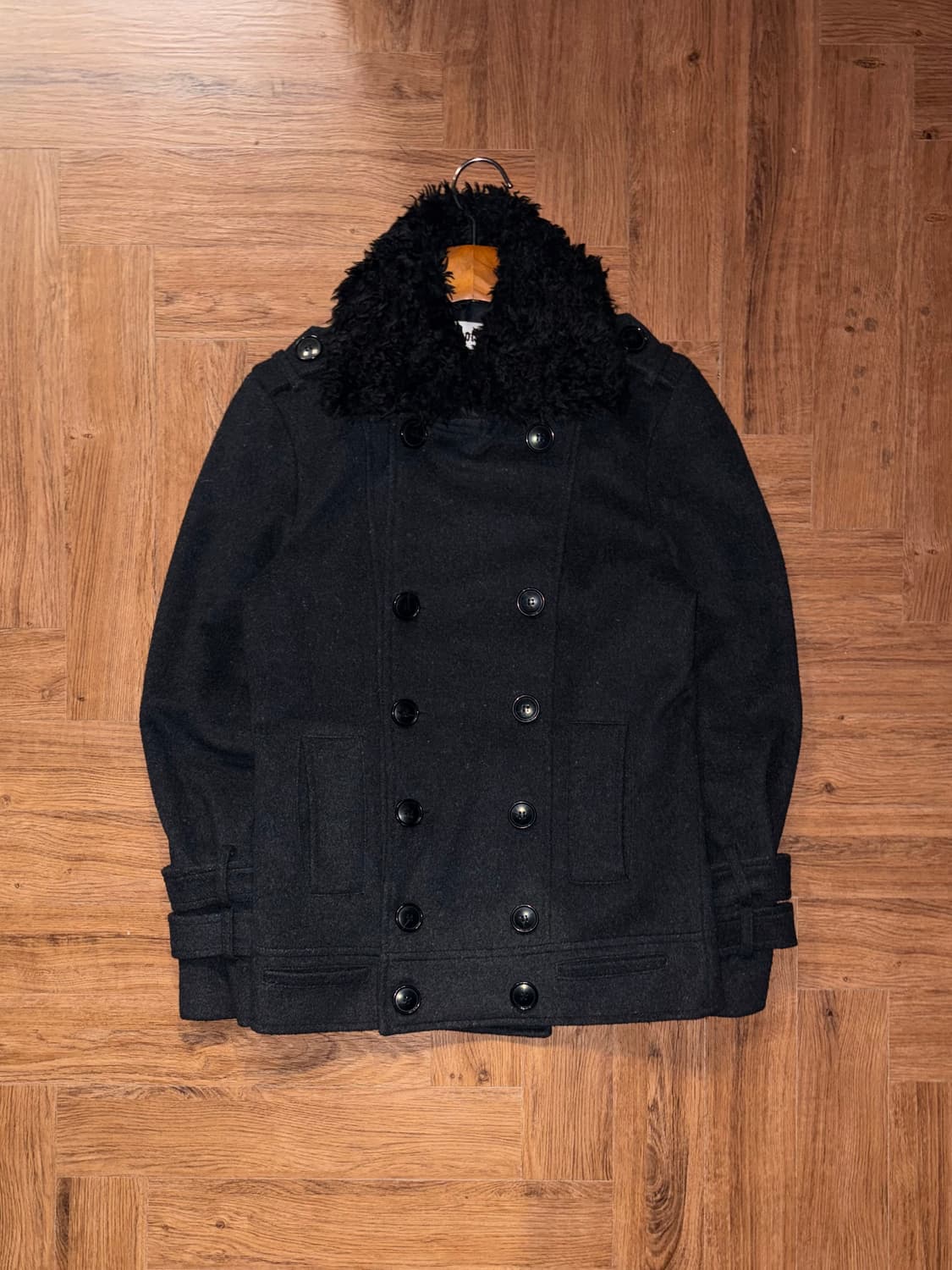 빈티지 퍼 카라 더블코트 상품이미지3