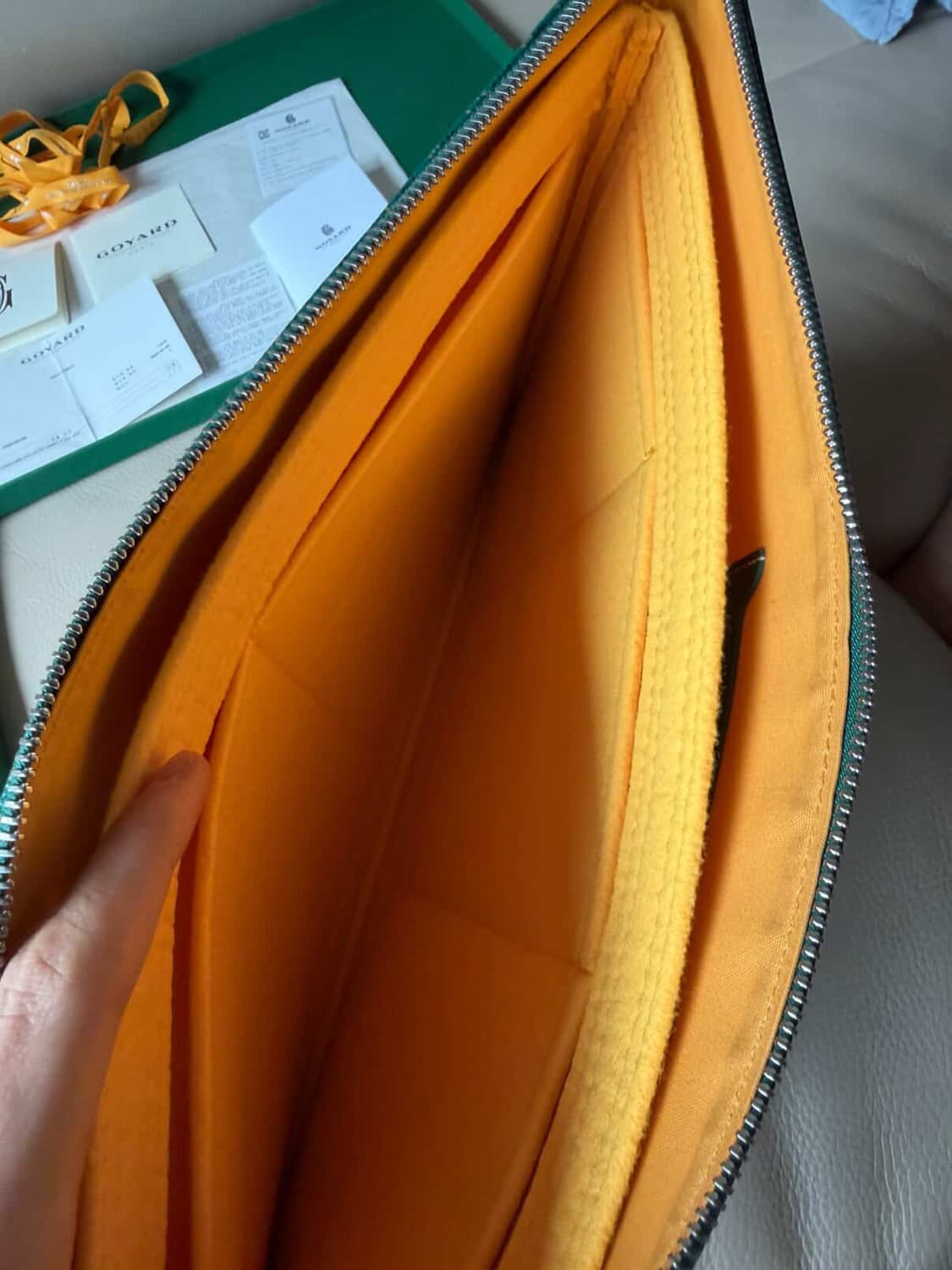 풀구성 + 인보이스 / GM / 고야드 세나 클러치 그린 상품이미지6