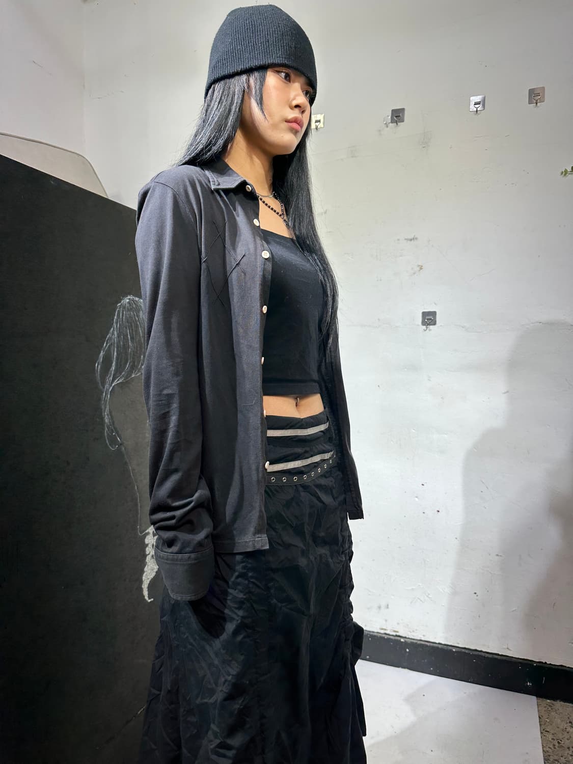 디젤 고딕 블랙 웨스턴 프린팅 셔츠 자켓 L 상품이미지6