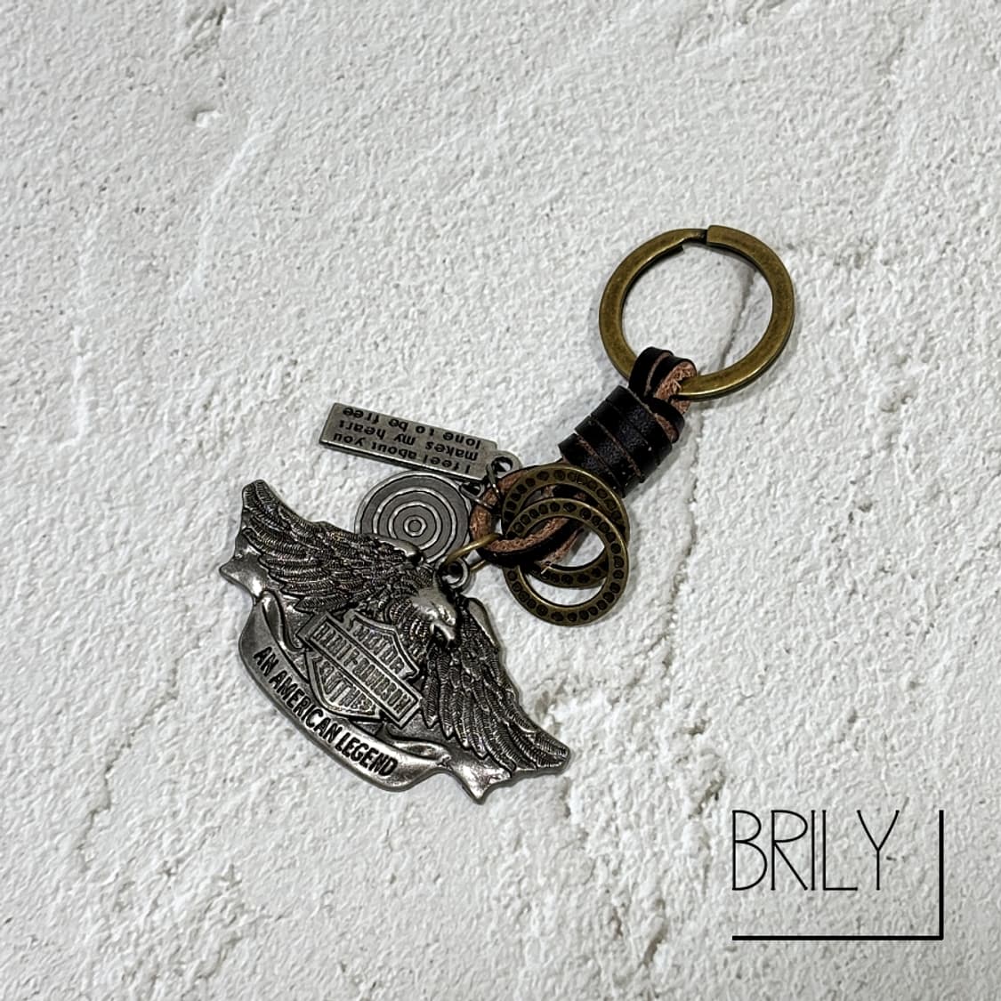 [Unisex] FOBY 할리데이비슨 스틸 가죽 빈티지 키링 상품이미지5
