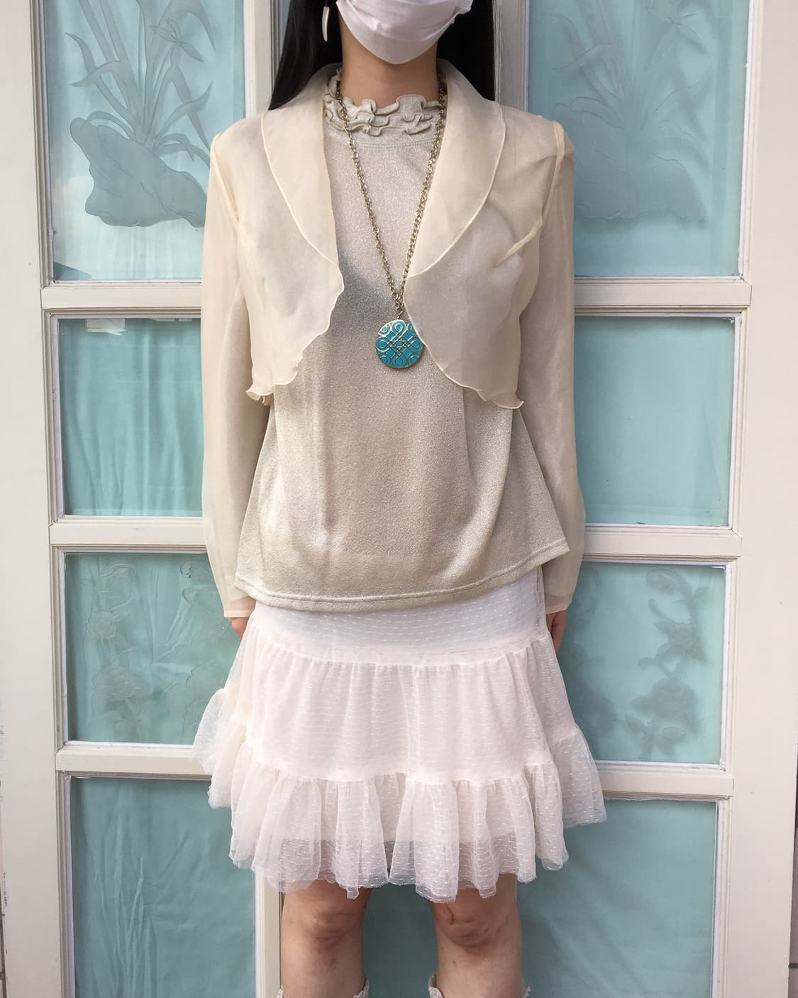 Organza mood open cardigan 상품이미지1