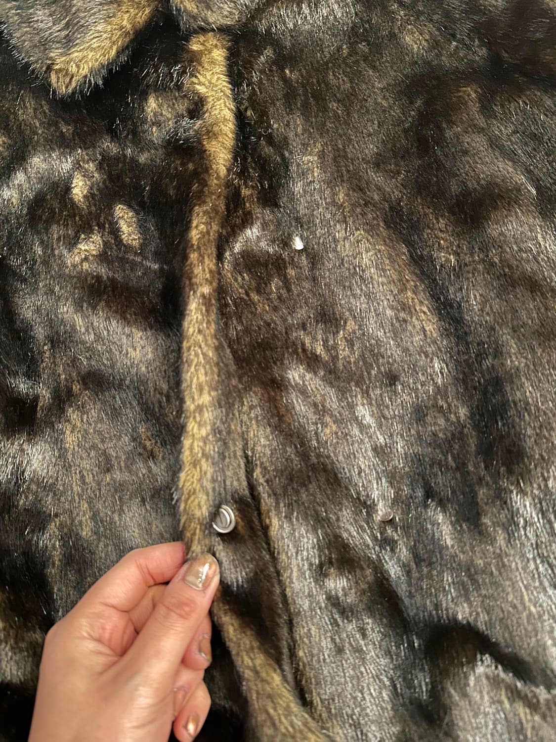 브라운 믹스 퍼 자켓  상품이미지2