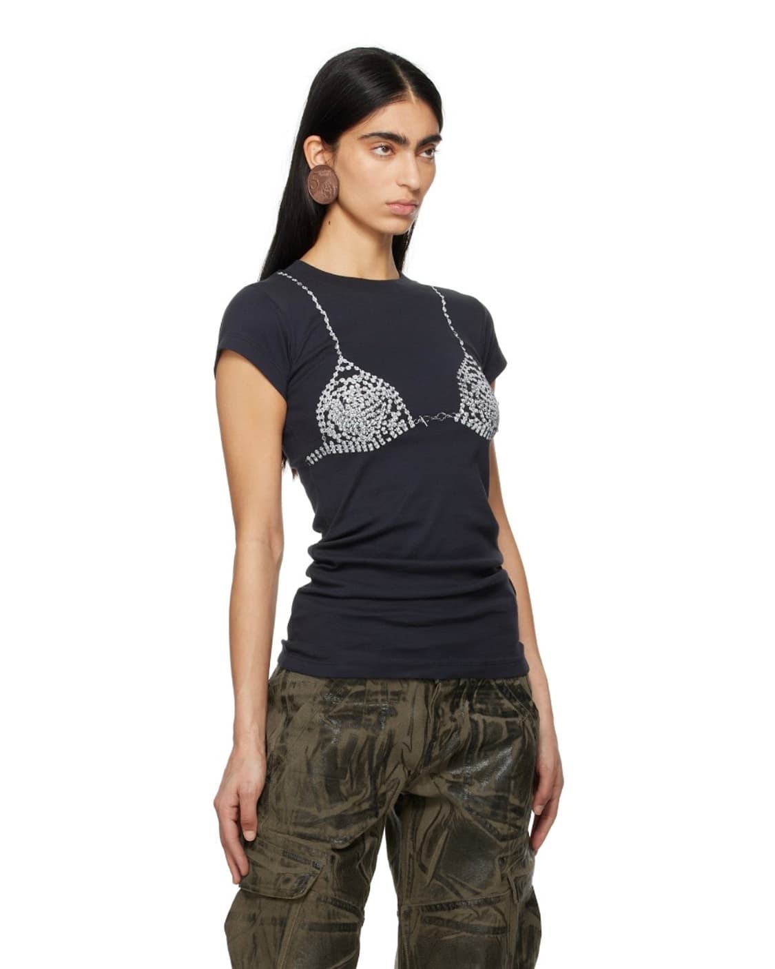 vaquera 바퀘라 black diamante bra-tshirt 상품이미지2